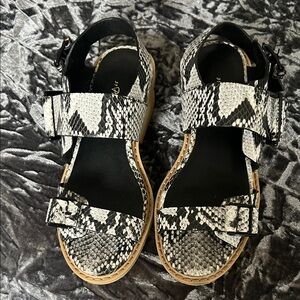 3.1 Phillip Lim Black and White Snake Print Sandals